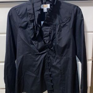 Black ruffle button down - new with tags!
